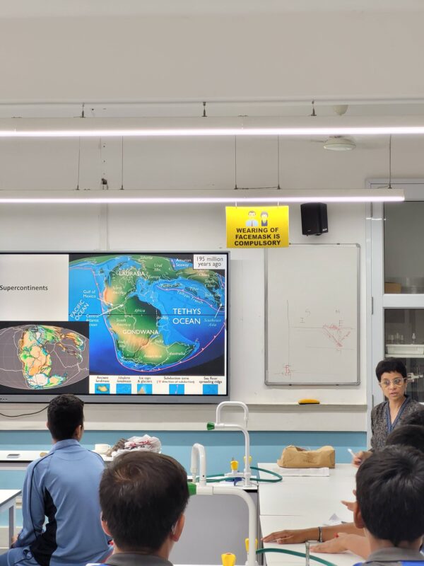 Dr. Swapnamita Choudhary guiding students through Earth’s geological timeline.
