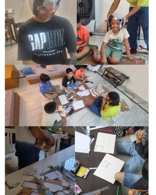 mask making at earthlab club summer programme